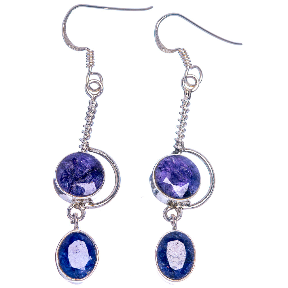 Sapphire Earrings 2 1/4" (925 Sterling Silver) E433552