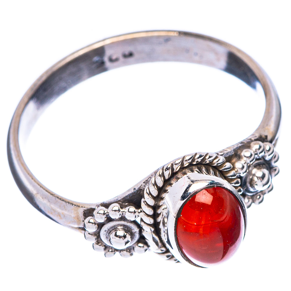 Red Onyx Dainty Ring Size 7 (925 Sterling Silver) R5825