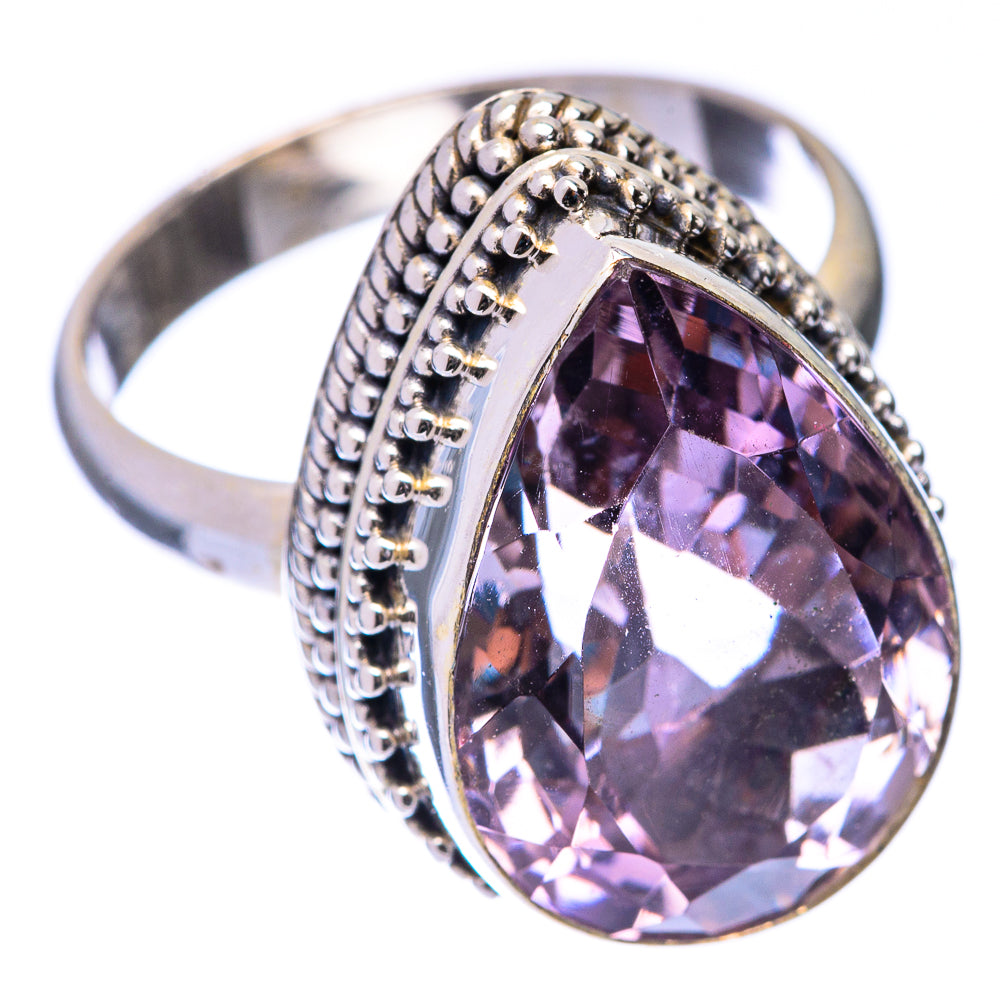 Faceted Pink Amethyst Ring Size 8.5 (925 Sterling Silver) R141090