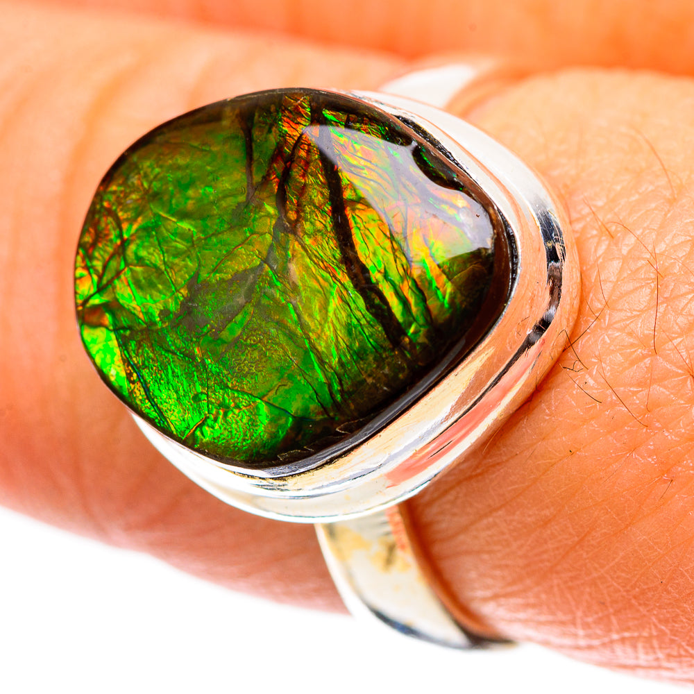 Canadian Ammolite 925 Sterling Silver Ring Size 7.5 (925 Sterling Silver) RING139321