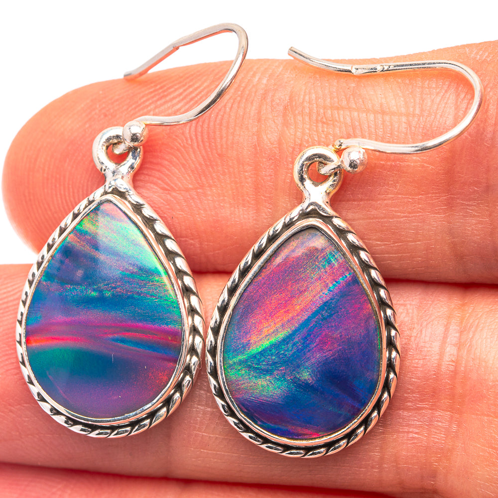 Aura Opal Earrings 1 3/8" (925 Sterling Silver) E432315