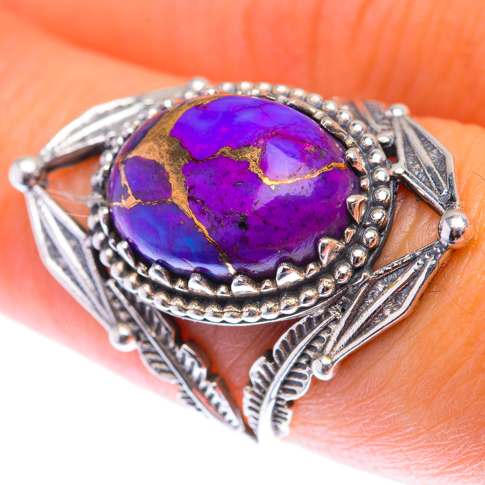 Purple Copper Composite Turquoise Ring Size 7.5 (925 Sterling Silver) RING139949