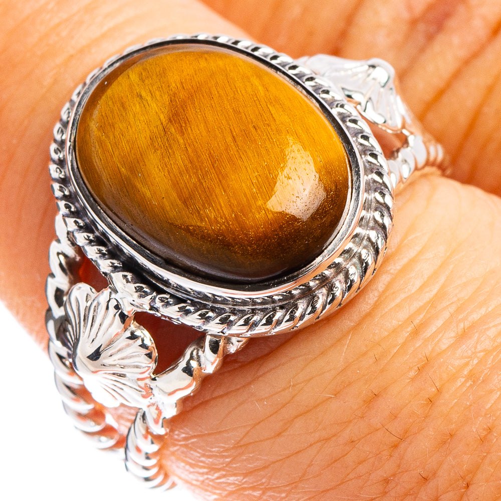Premium Tiger's Eye Ring Size 7.75 (.925 Sterling Silver)