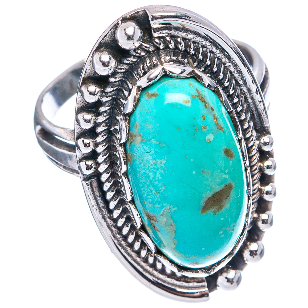 Native Style Royston Turquoise Ring Size 6.75 (.925 Sterling Silver)