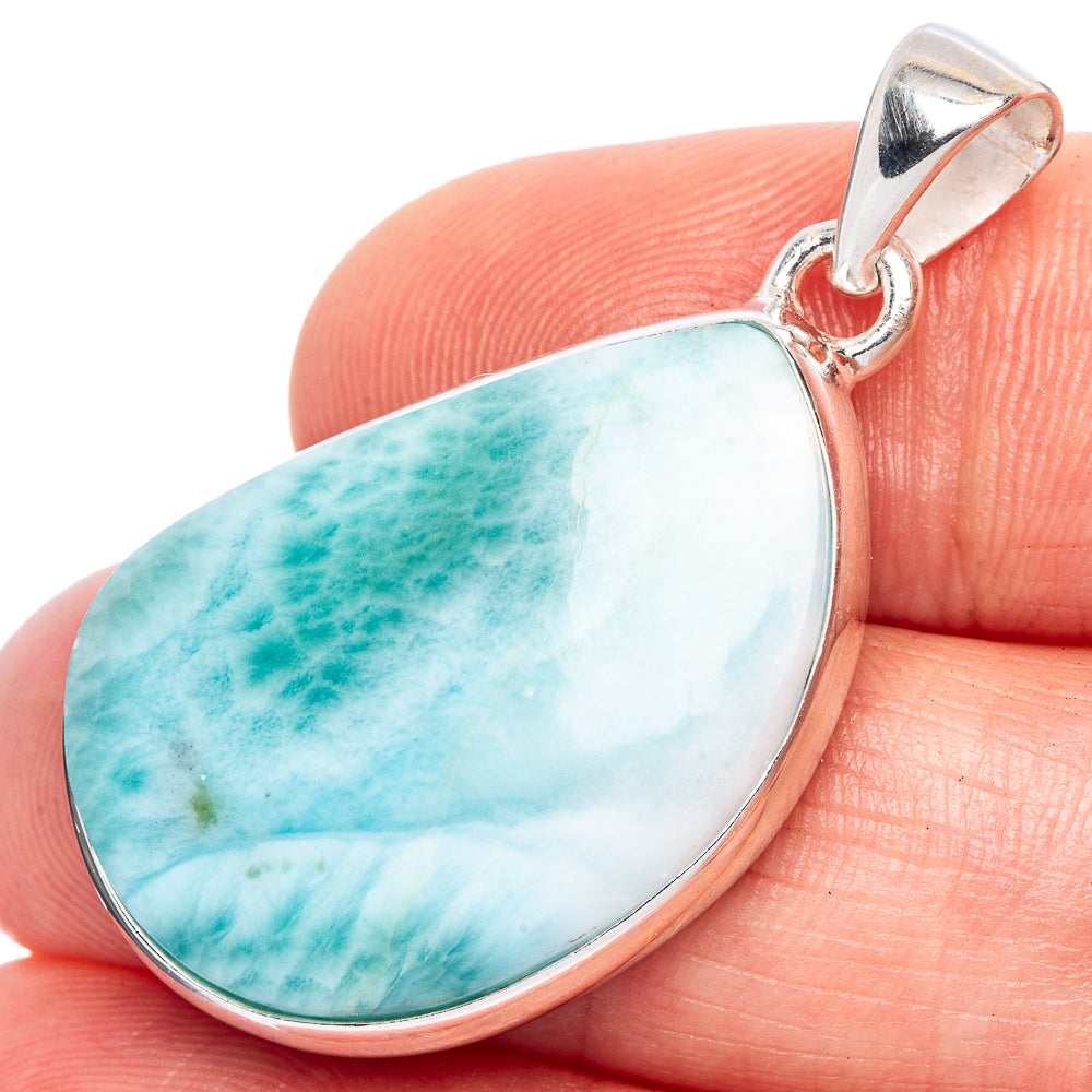 Larimar Pendant 1 1/2" (925 Sterling Silver) P41515