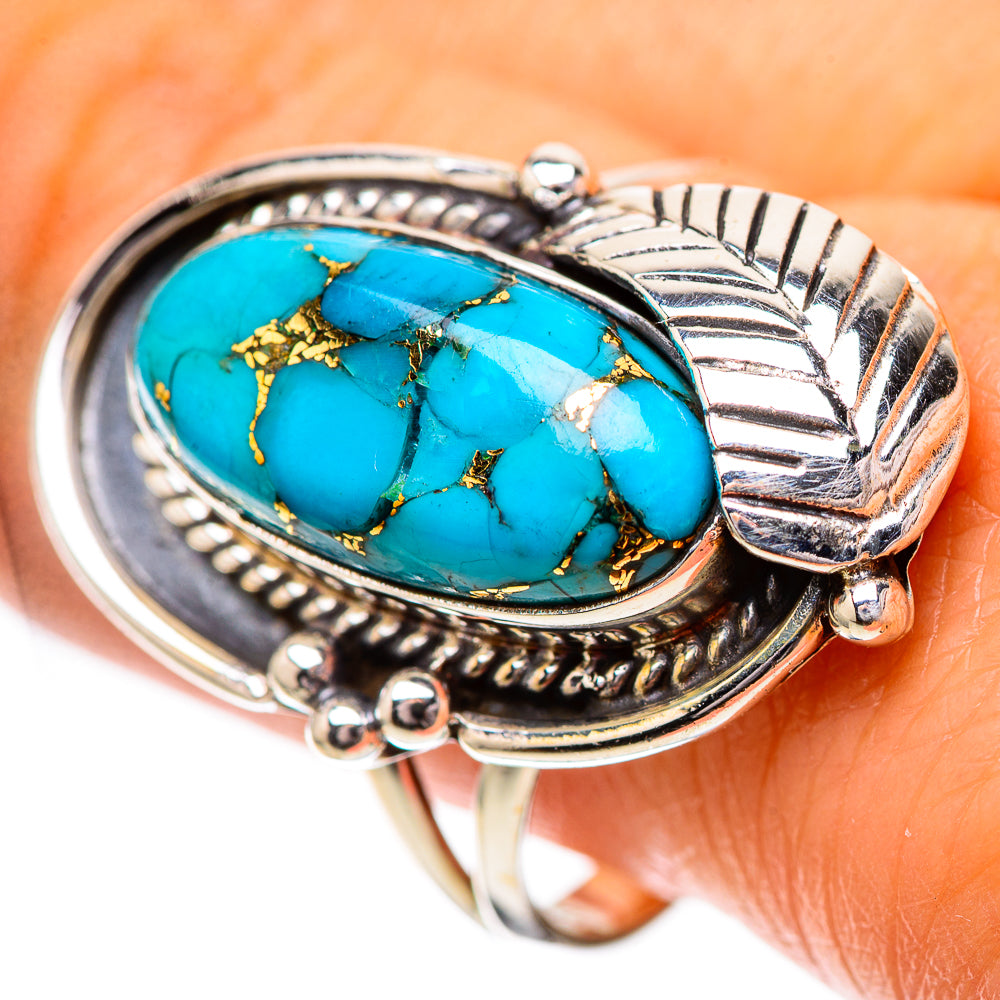 Blue Copper Composite Turquoise Ring Size 10.5 (925 Sterling Silver) RING138954