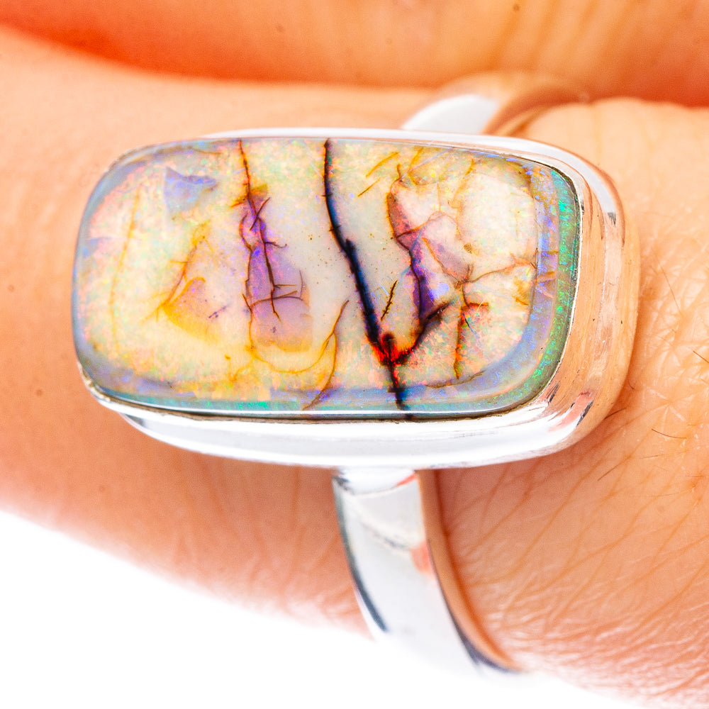 Rare Sterling Opal Ring Size 7.25 (925 Sterling Silver) R2257