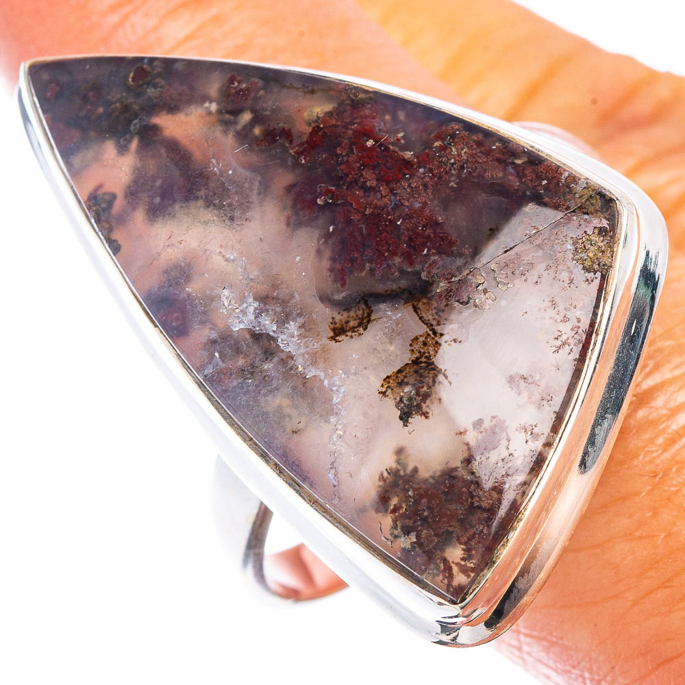 Huge Indonesian Plume Agate Ring Size 13.5 (925 Sterling Silver) R7026