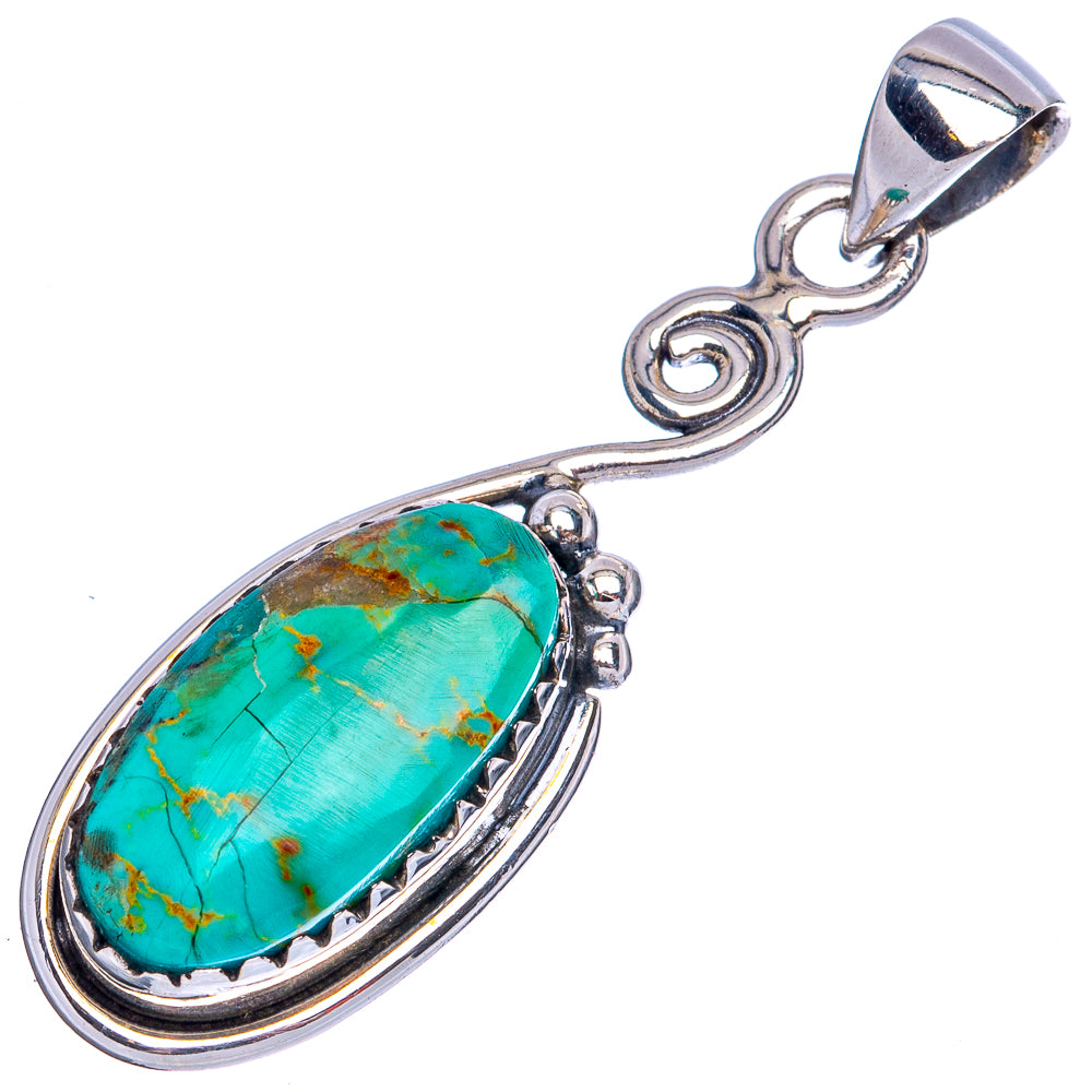 Rare Arizona Turquoise Pendant 1 5/8" (925 Sterling Silver) P42092