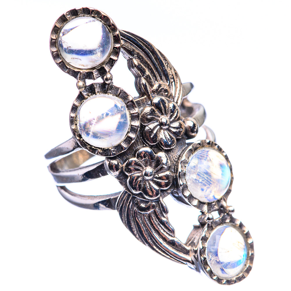 Rainbow Moonstone Ring Size 6 (925 Sterling Silver) R142163