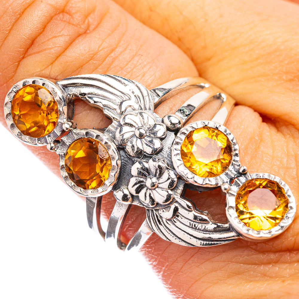 Faceted Citrine Ring Size 9.5 (925 Sterling Silver) R142626