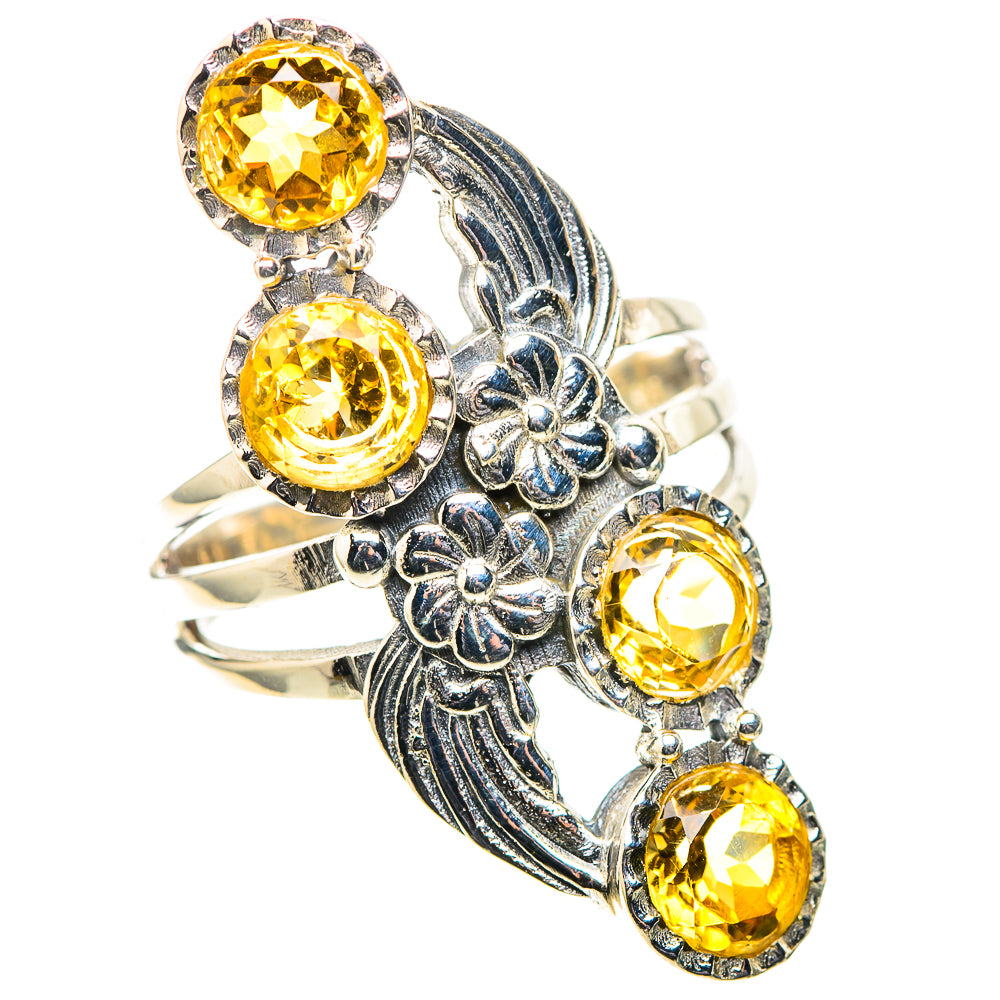 Large Faceted Citrine Ring Size 9 (925 Sterling Silver) RING138635