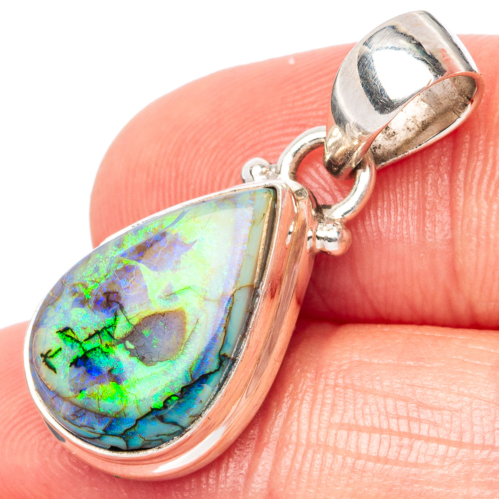 Rare Sterling Opal Pendant 1 1/8" (925 Sterling Silver) P42934