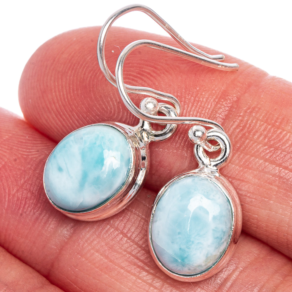 Larimar Earrings 1 1/8" (925 Sterling Silver) E1002