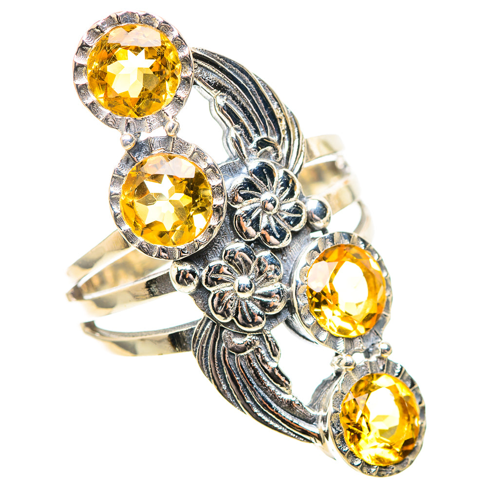 Large Faceted Citrine 925 Sterling Silver Ring Size 9.75 (925 Sterling Silver) RING139510