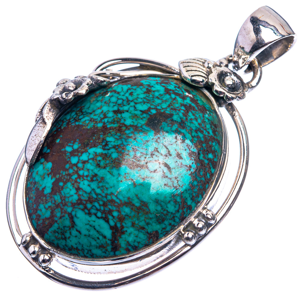 Tibetan Turquoise Pendant 1 5/8" (925 Sterling Silver) P38887