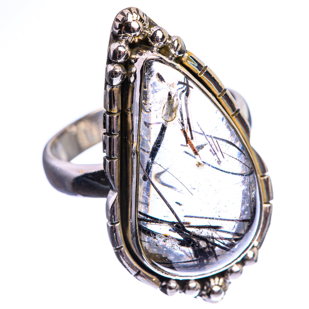 Tourmalinated Quartz 925 Sterling Silver Ring Size 8