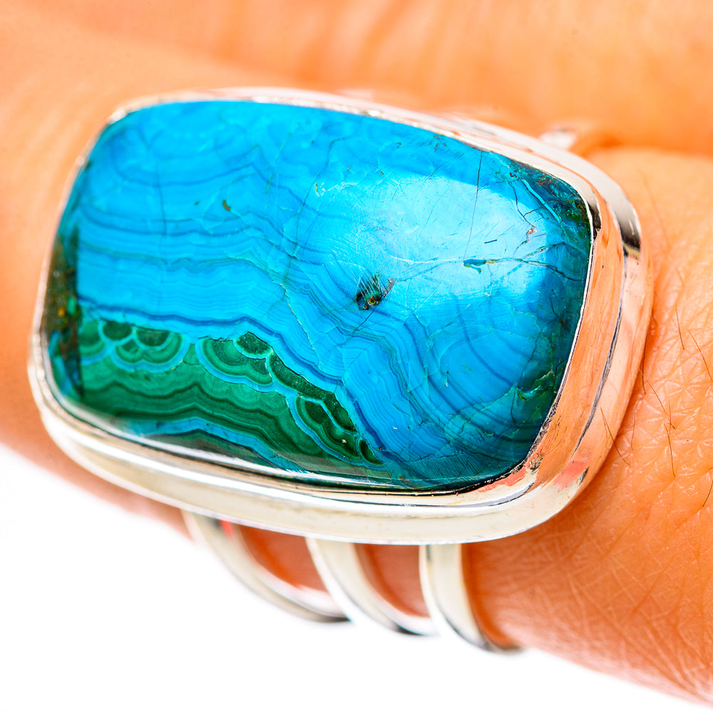 Malachite In Chrysocolla Ring Size 8 (925 Sterling Silver) RING138952