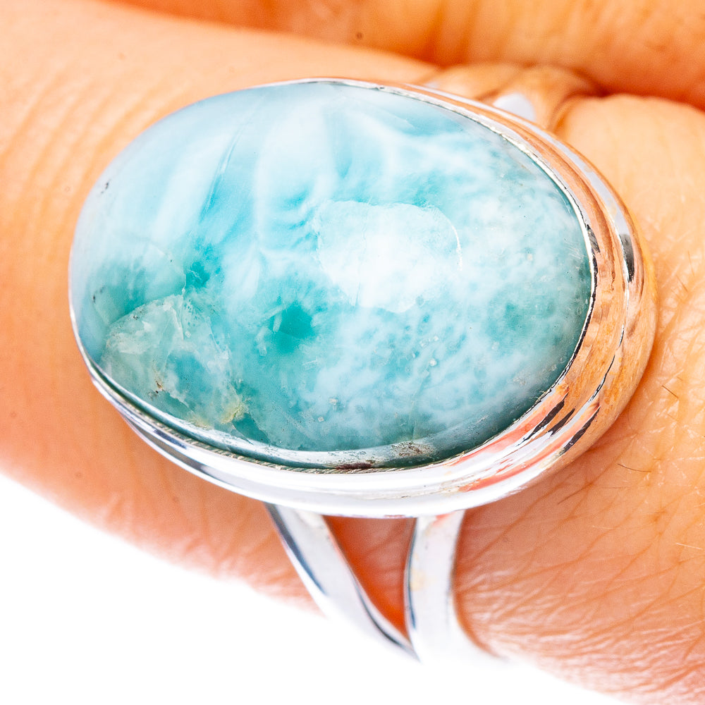Larimar Ring Size 7.75 (925 Sterling Silver) R2243