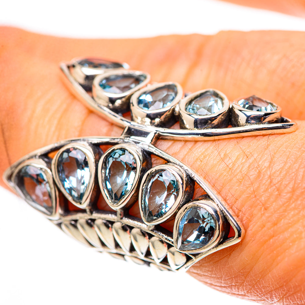 Large Blue Topaz 925 Sterling Silver Ring Size 6.5 (925 Sterling Silver) RING139497