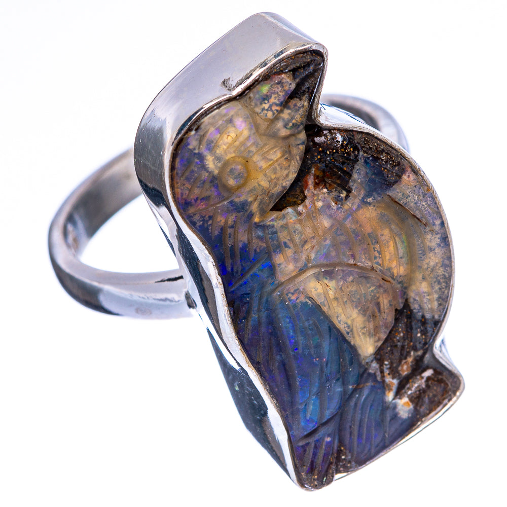 Boulder Opal Bird Ring Size 8.25 (925 Sterling Silver) R146116