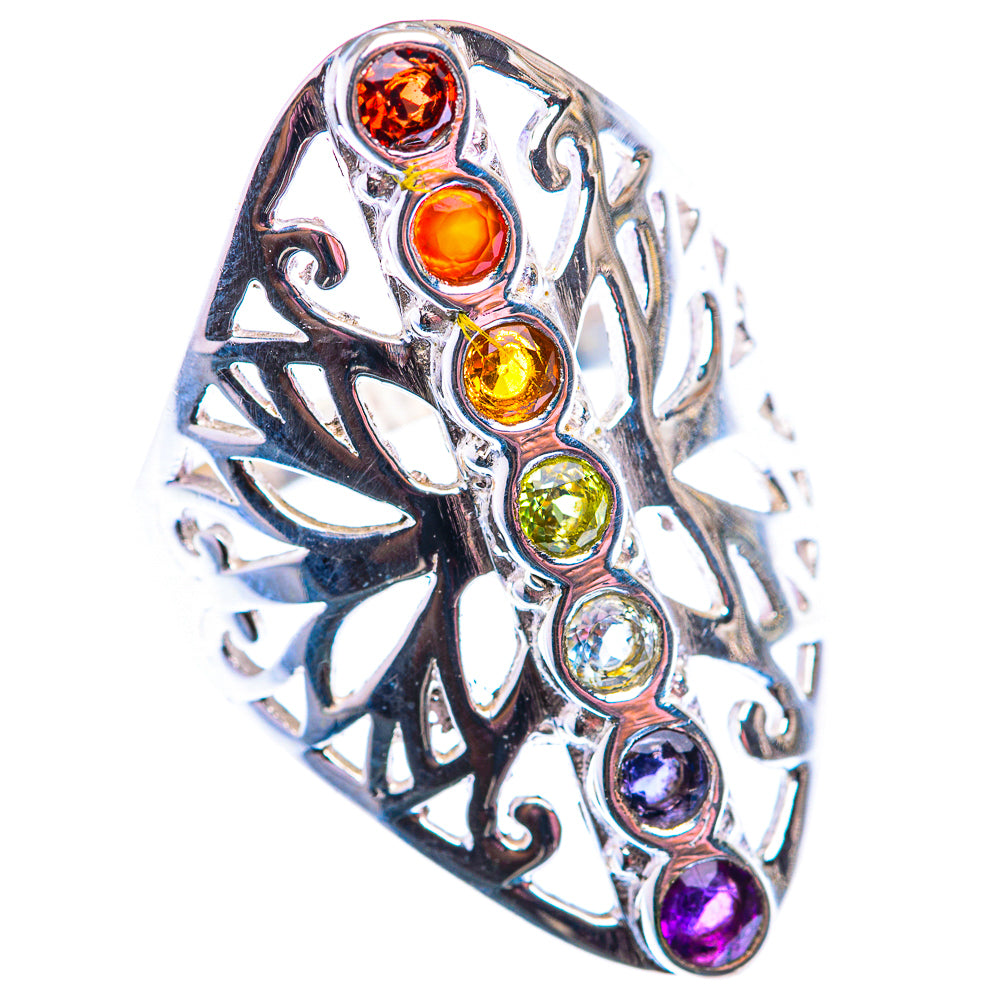 Rainbow Chakra Ring Size 8 (925 Sterling Silver) RING140164
