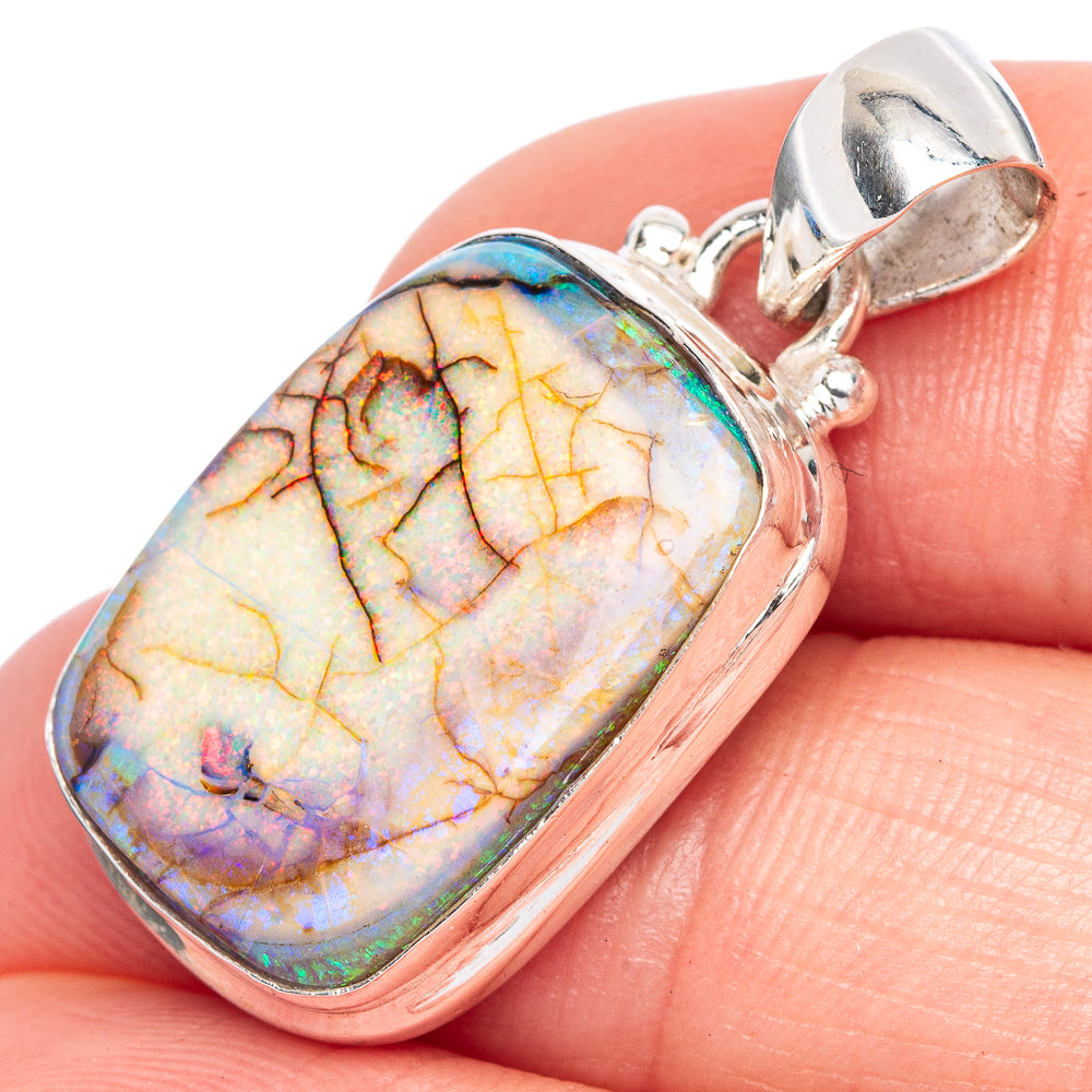 Rare Sterling Opal Pendant 1 1/4" (925 Sterling Silver) P41571