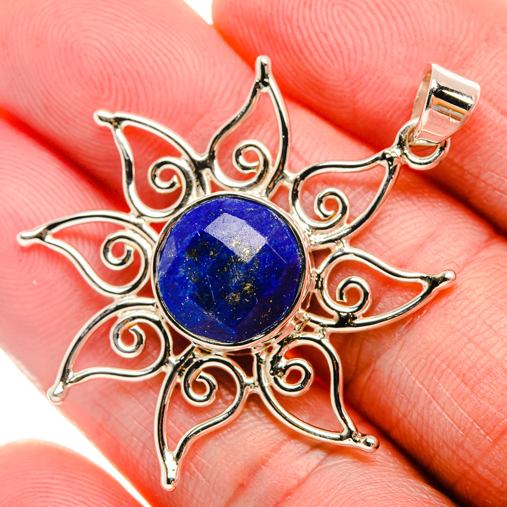 Premium Lapis Lazuli 925 Sterling Silver Pendant 1 5/8" (925 Sterling Silver) PD37766