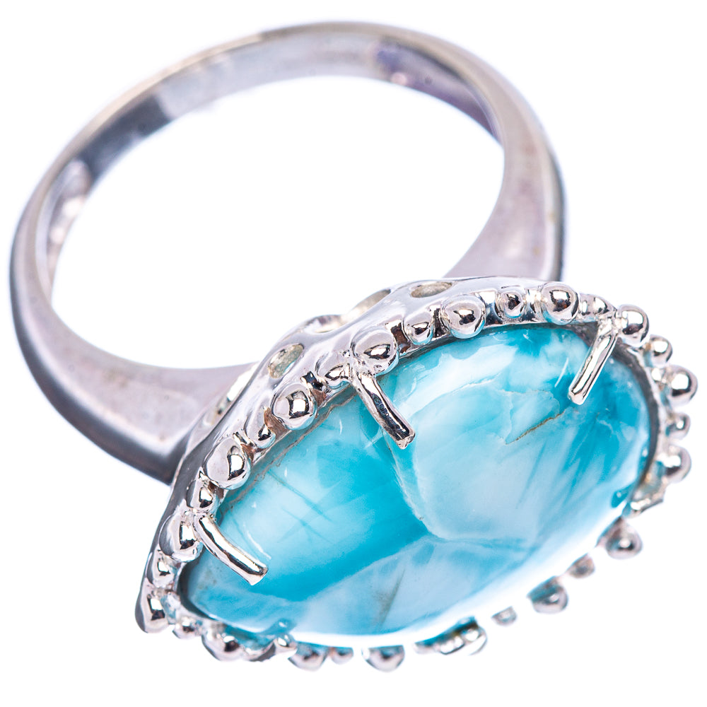 Premium Larimar Ring Size 7.25 (.925 Sterling Silver)