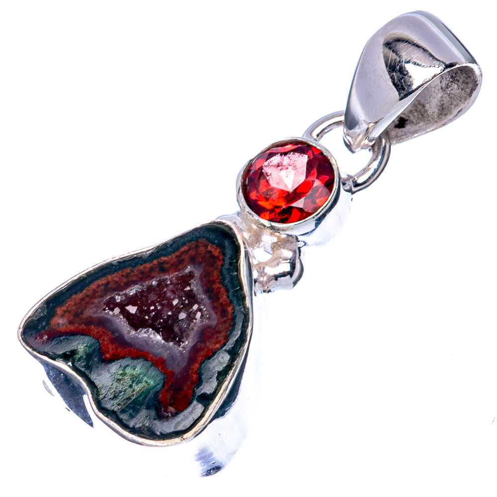Coconut Geode 925 Sterling Silver Pendant 1 1/8" (925 Sterling Silver) P41898