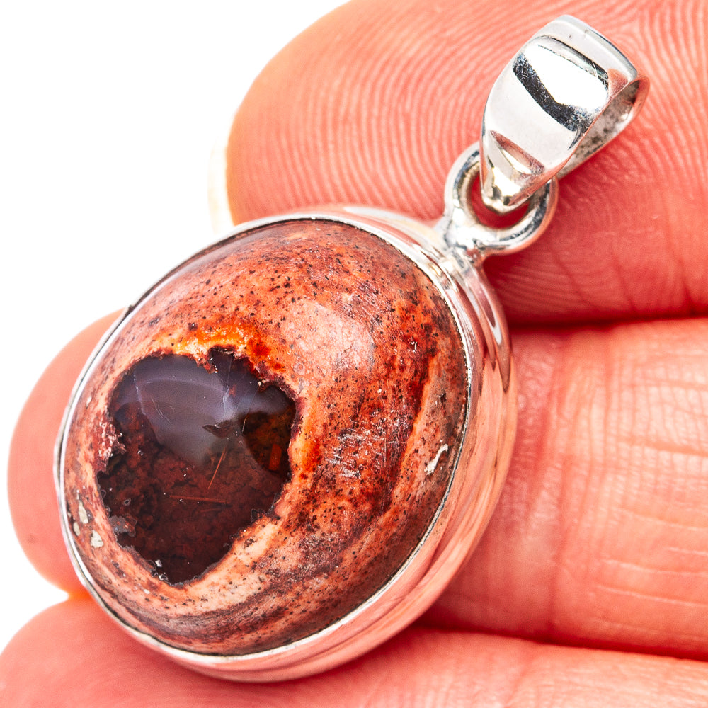 Rare Mexican Fire Opal Pendant 1 1/4" (.925 Sterling Silver)