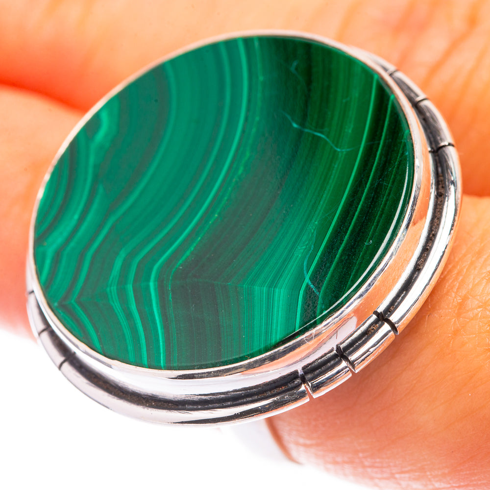 Large Malachite Ring Size 6.75 (925 Sterling Silver) R141365