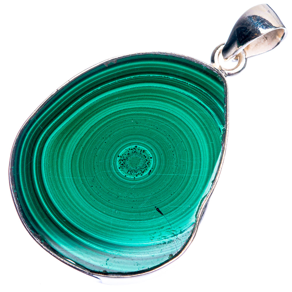 Malachite 925 Sterling Silver Pendant 1 3/4"