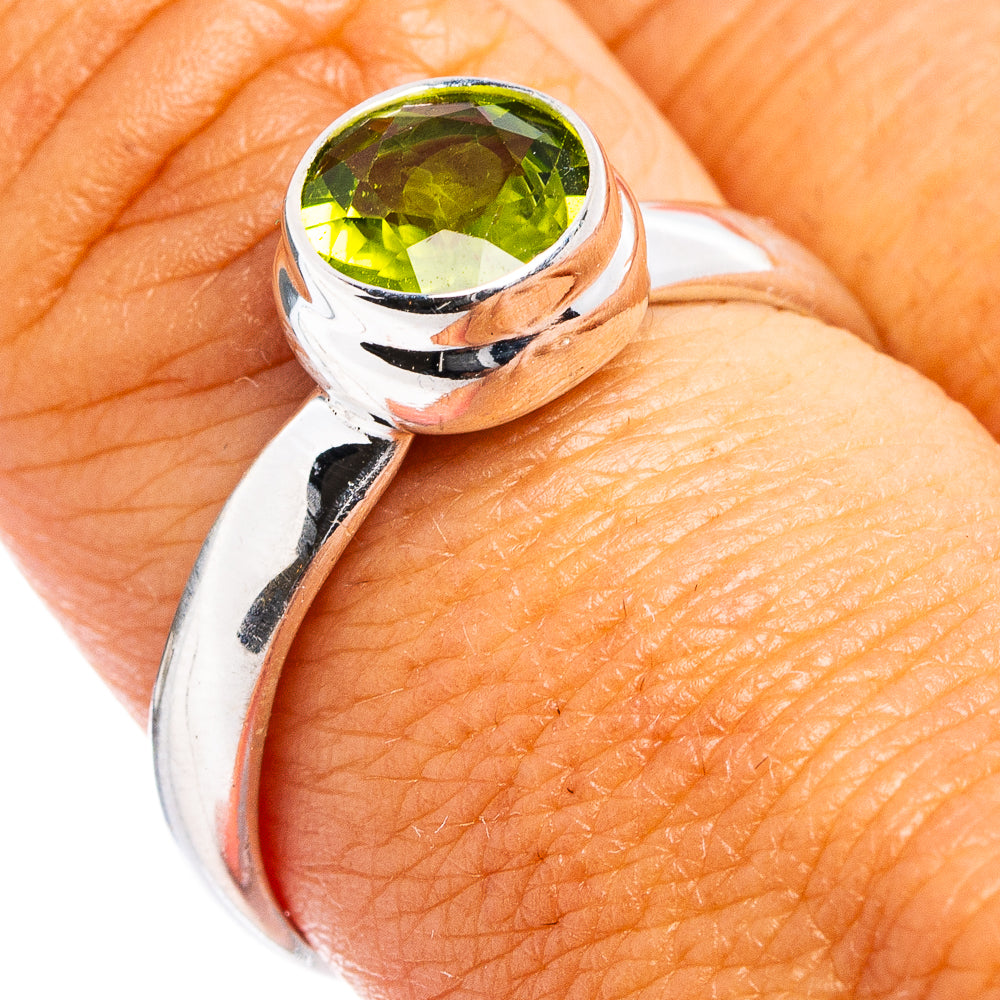 Faceted Peridot Ring Size 8.75 (.925 Sterling Silver)