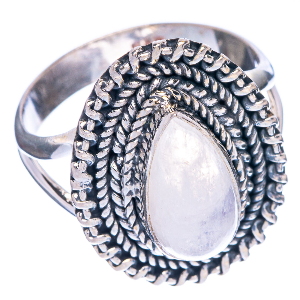 Rainbow Moonstone Ring Size 9 (925 Sterling Silver) R1256