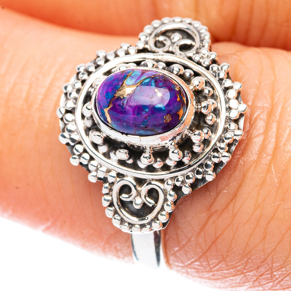 Value Purple Copper Composite Turquoise Ring Size 7 (925 Sterling Silver) R3383