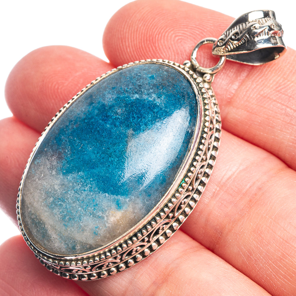 Sodalite 925 Sterling Silver Pendant 1 7/8"