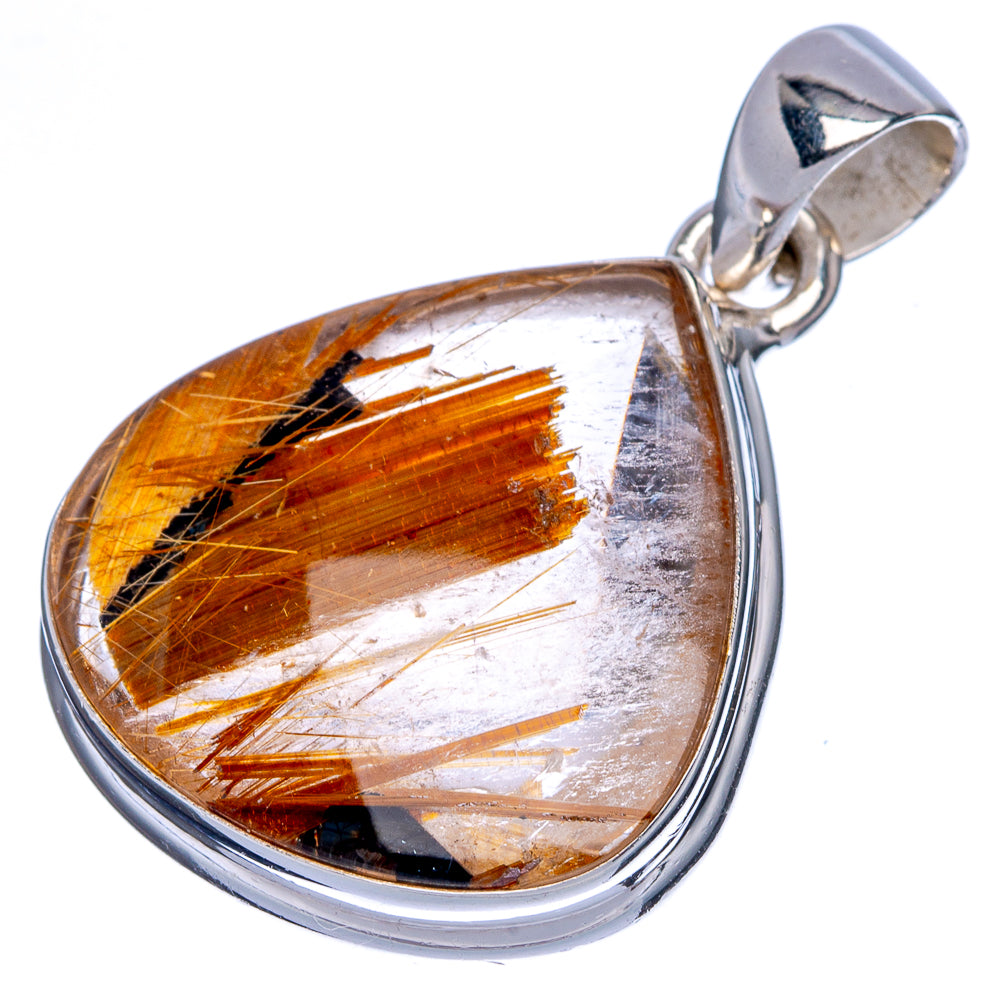 Rare Full Star Rutilated Quartz Pendant 1 1/4" (925 Sterling Silver) P39966