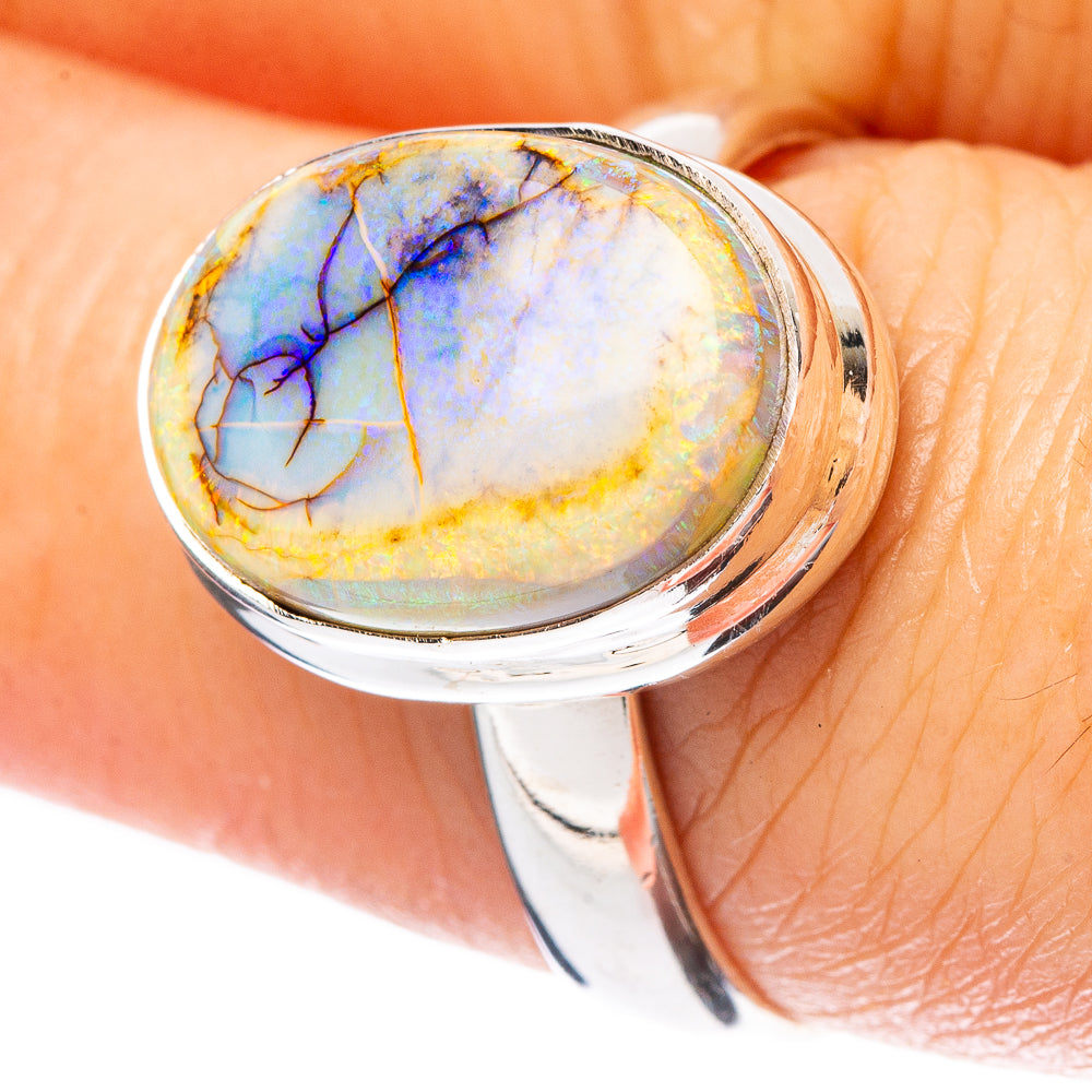 Rare Sterling Opal Ring Size 8 (925 Sterling Silver) R4317