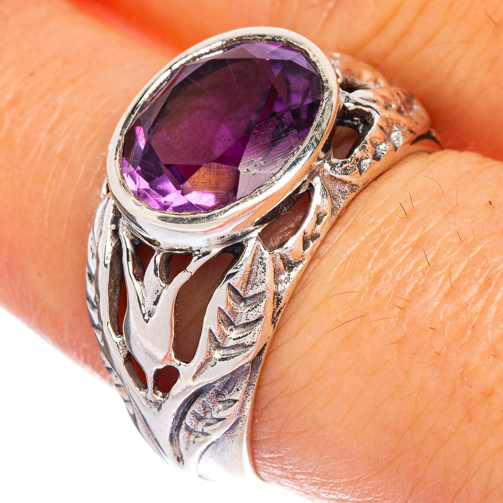 Faceted Amethyst Ring Size 7.75 (925 Sterling Silver) R147183