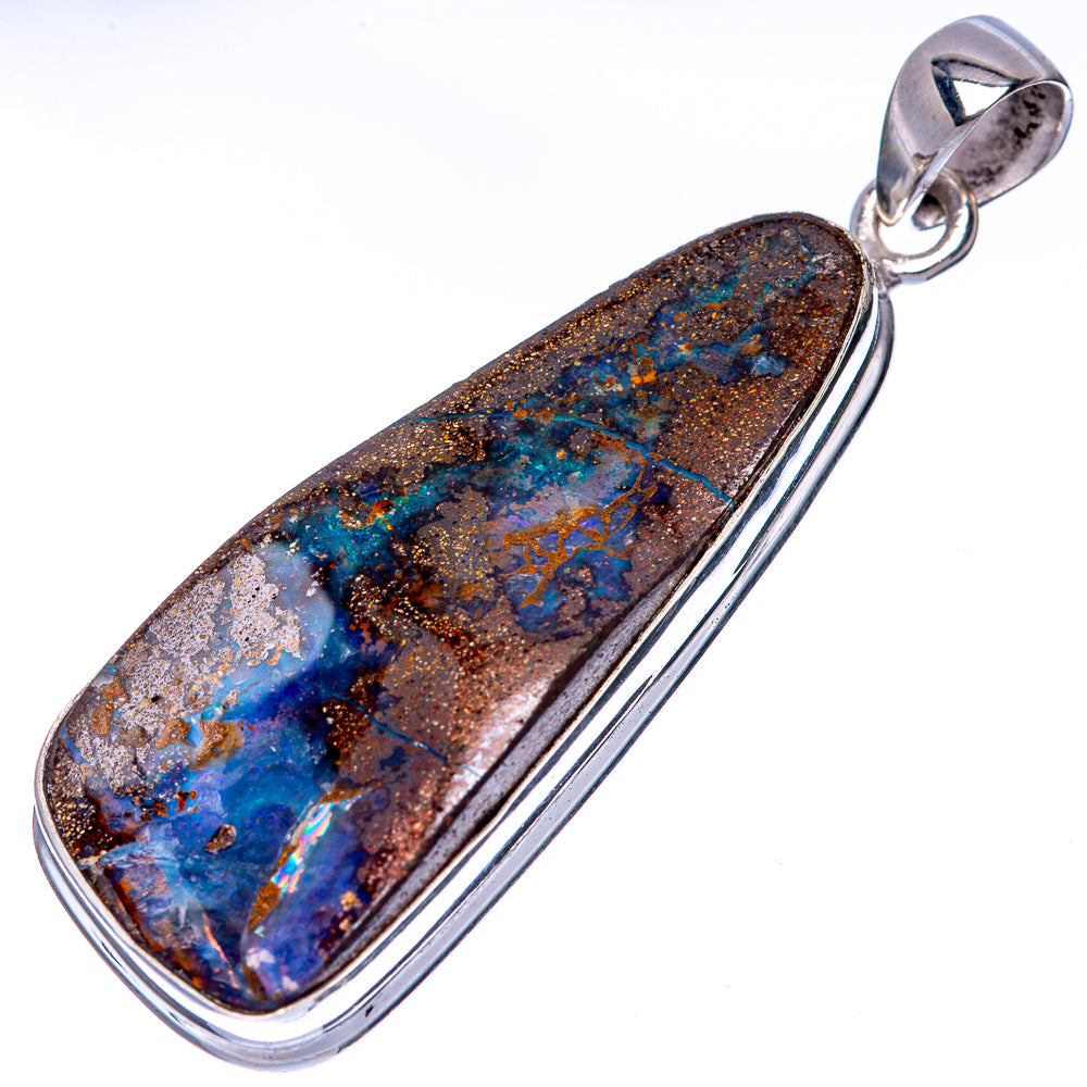 Rare Boulder Opal Pendant 2" (925 Sterling Silver) P41374