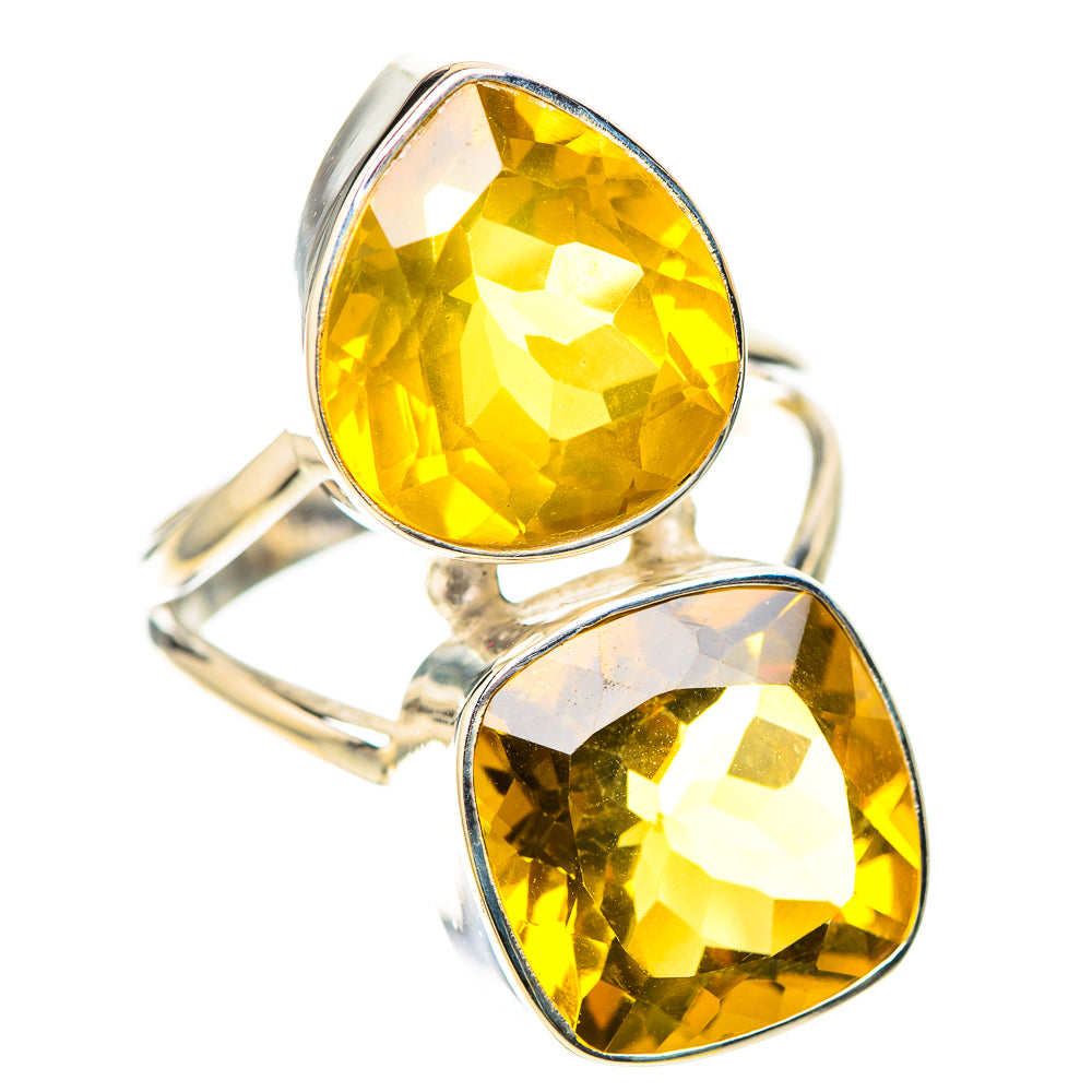 Large Faceted Citrine Ring Size 9.75 (925 Sterling Silver) RING138631