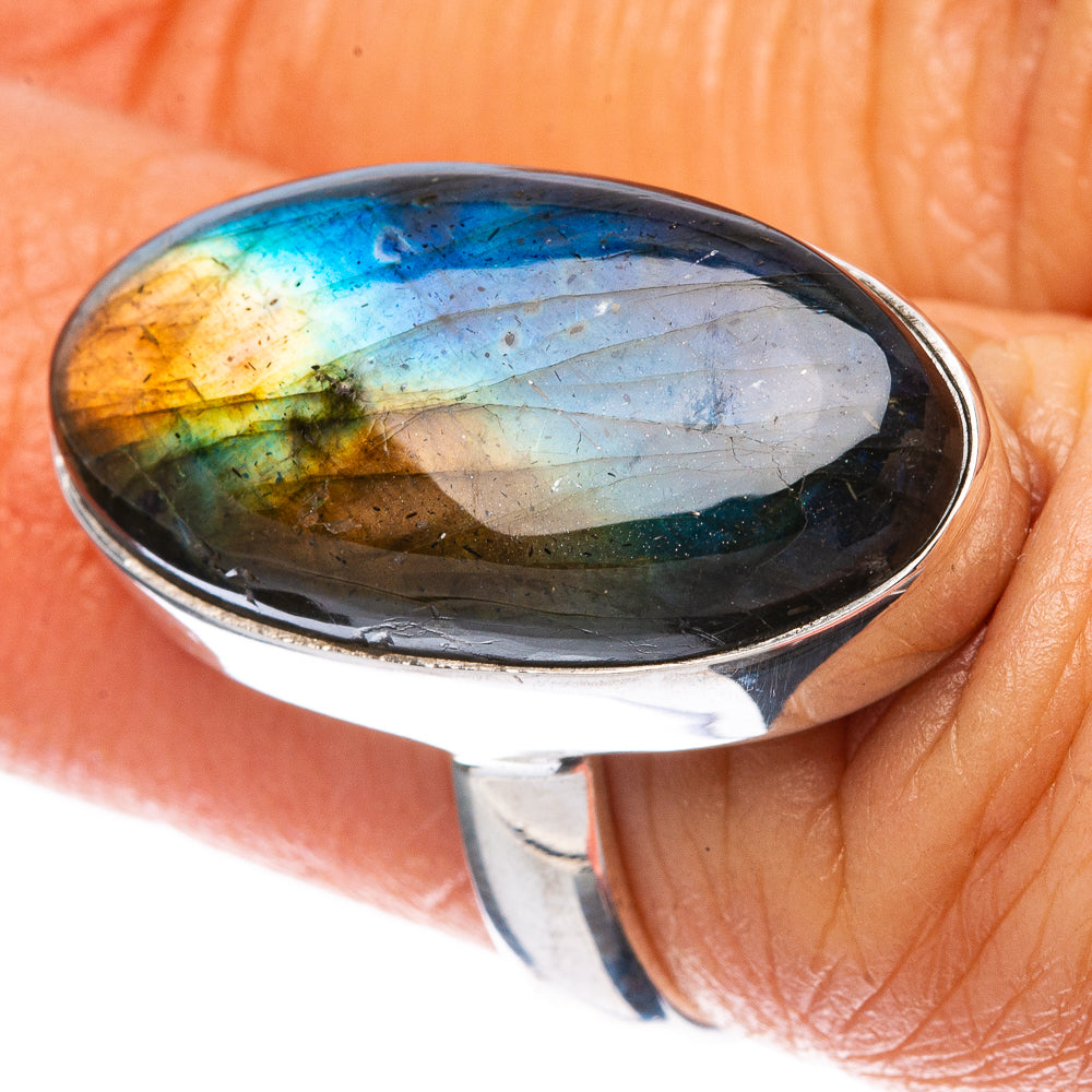 Labradorite Ring Size 5.75 (925 Sterling Silver) R4129