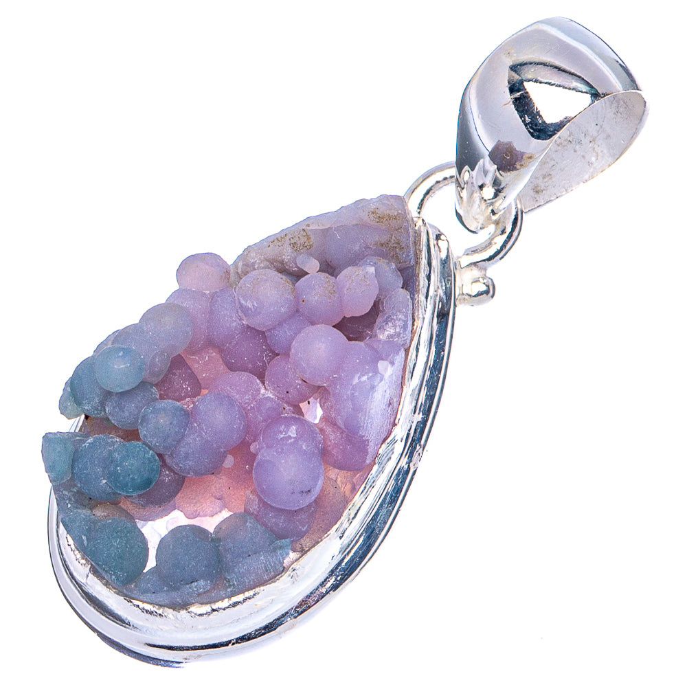 Rare Grape Agate Pendant 1 3/8" (.925 Sterling Silver)