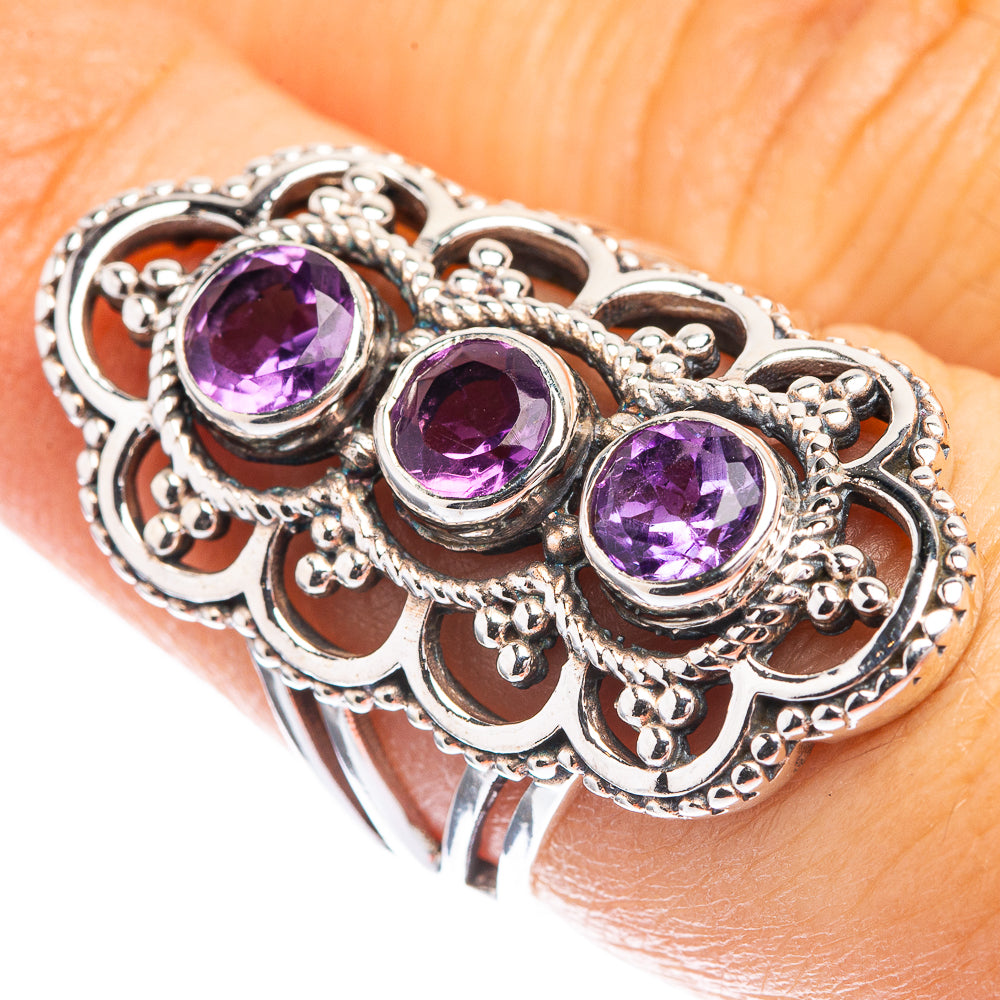 Faceted Amethyst Ring Size 6.5 (925 Sterling Silver) R142694