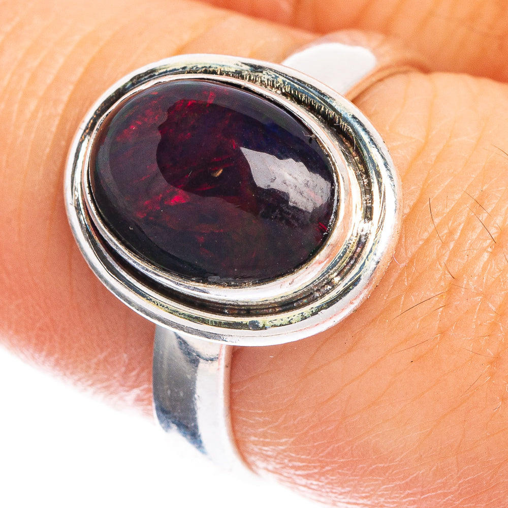 Black Opal Ring Size 8 (925 Sterling Silver) R144281
