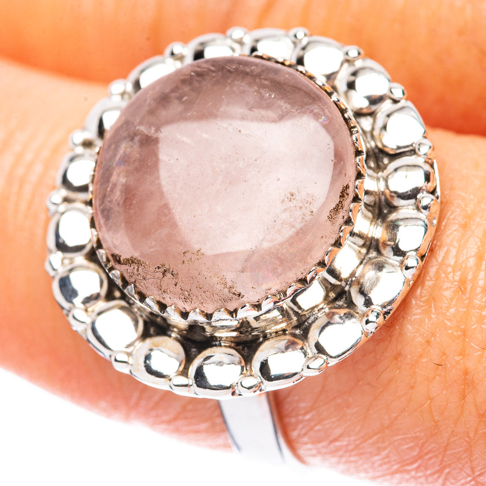 Rose Quartz Ring Size 8.5 (925 Sterling Silver) R3959
