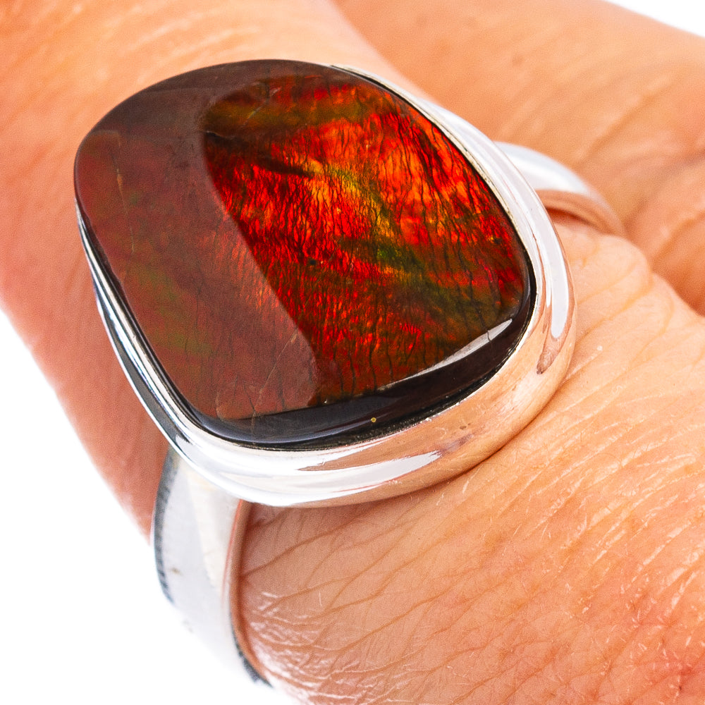 Rare Canadian Ammolite Ring Size 7.75 (.925 Sterling Silver)