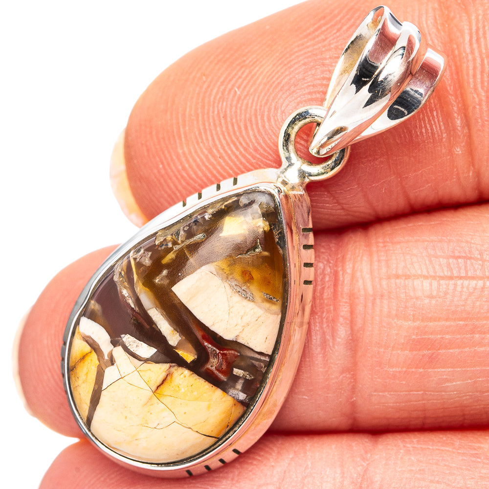 Brecciated Mookaite Pendant 1 3/8" (.925 Sterling Silver)