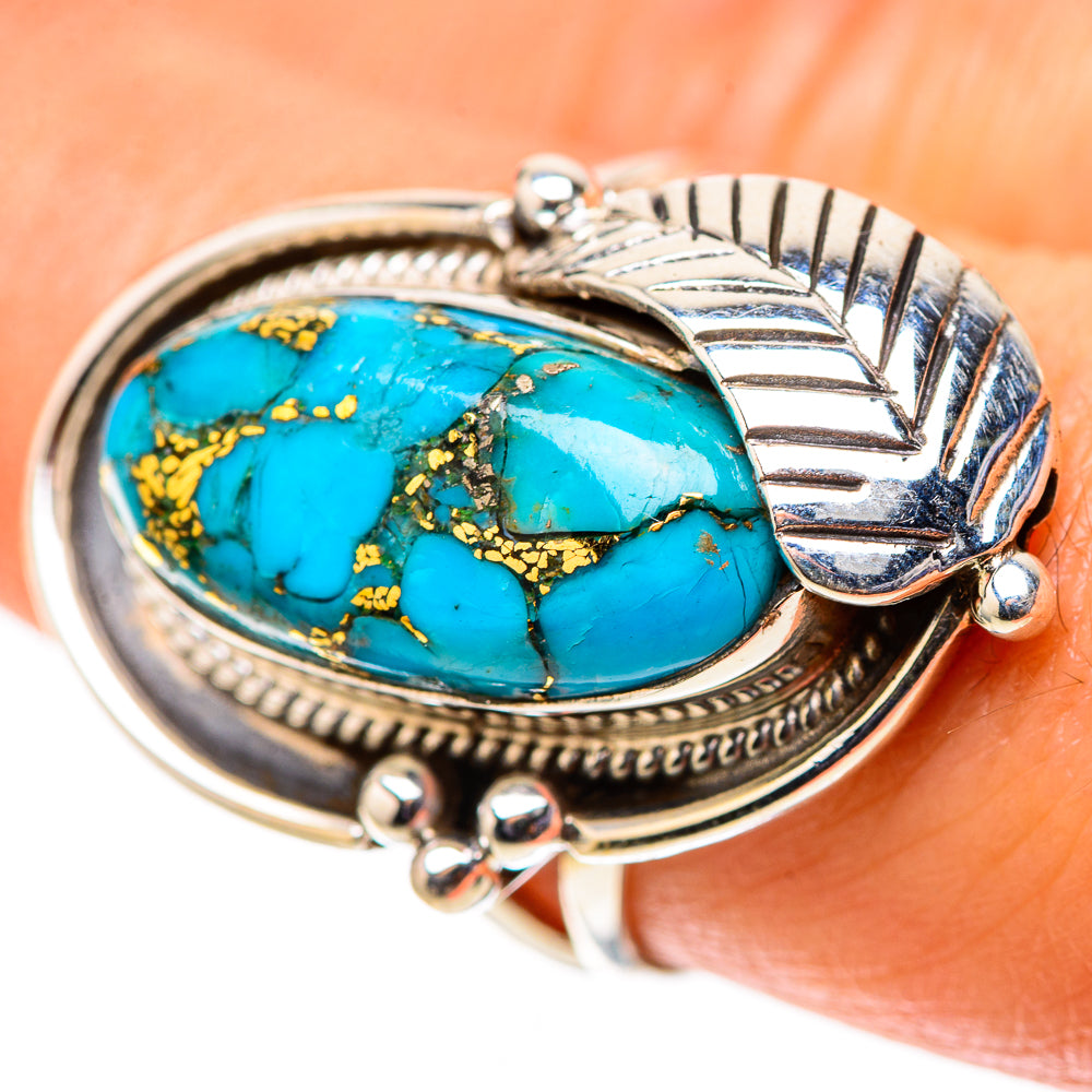 Blue Copper Composite Turquoise Ring Size 8 (925 Sterling Silver) RING138541